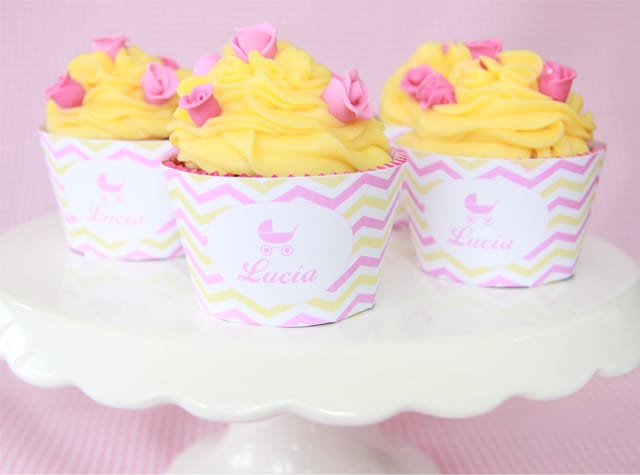 cupcakes amarillo y rosa