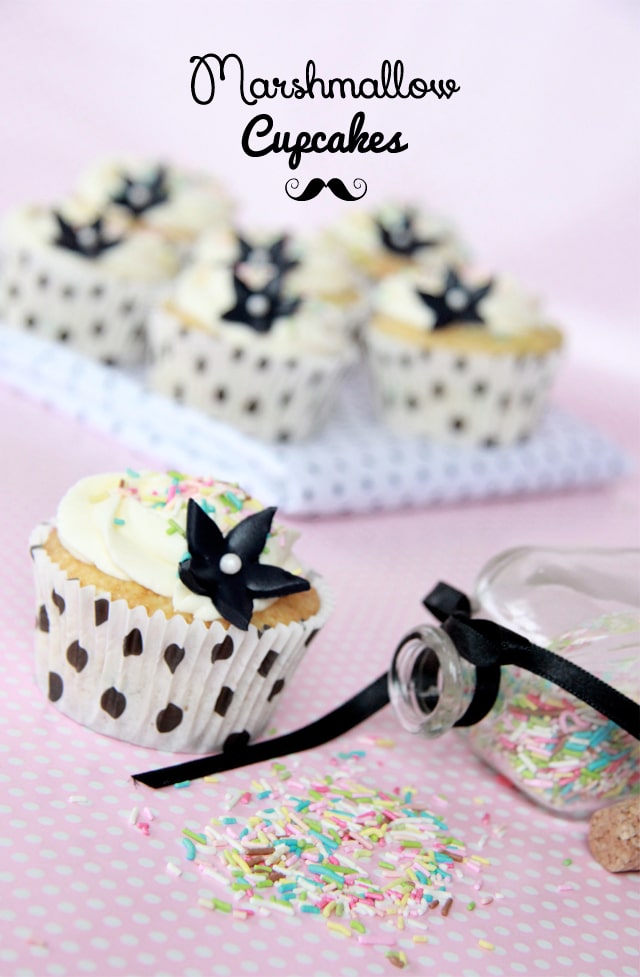 Cupcakes de vainilla y marshmallow
