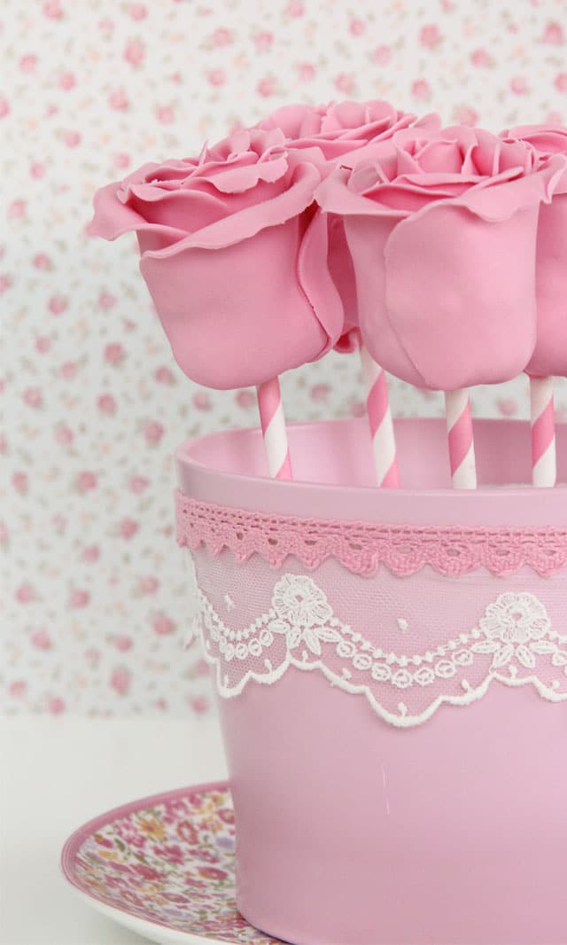 Cake Pops de rosa