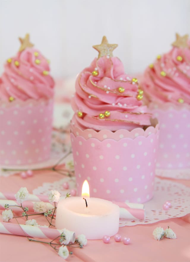 Cupcakes color rosa