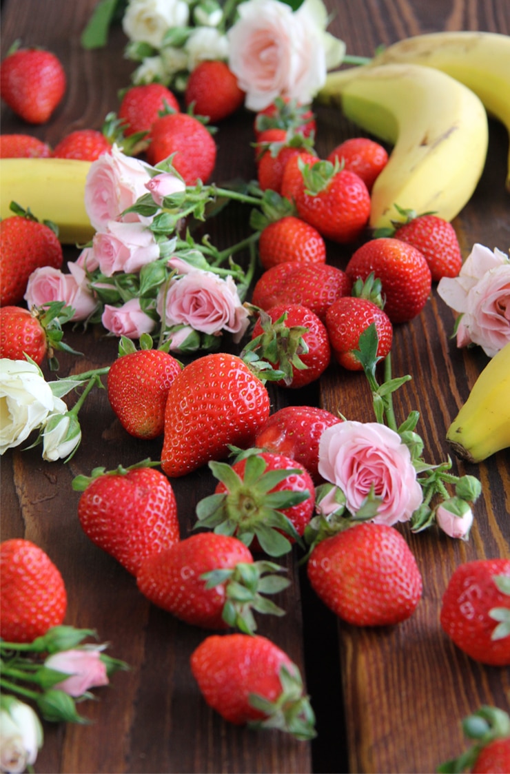 Helado de fresa saludable